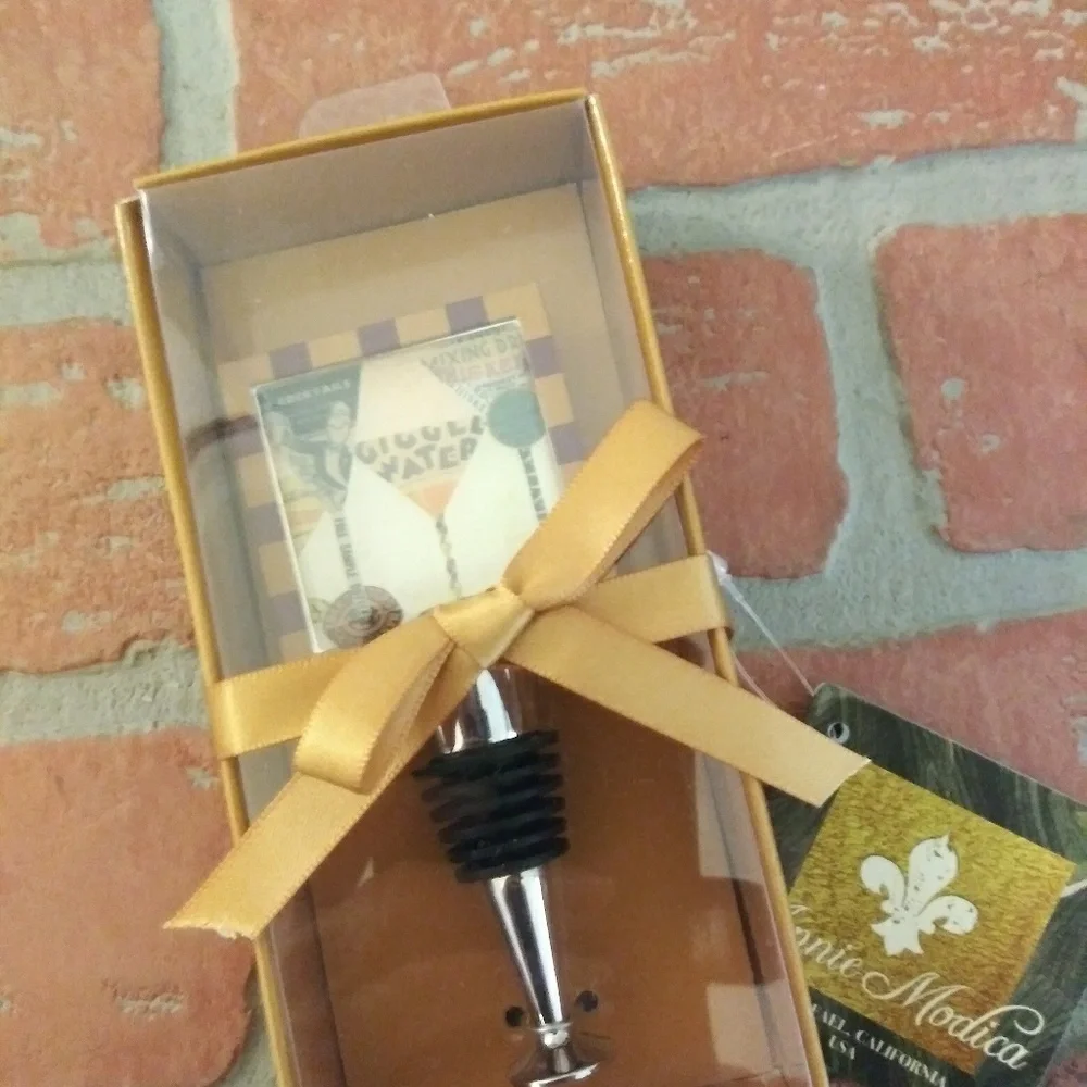 Annie Modica Wine Stopper NEW in BOX Housewarming Gift Decoupage MARTINi Image